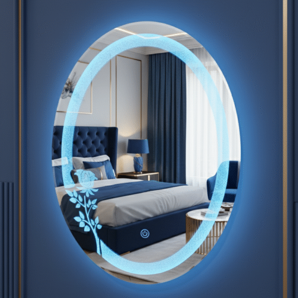 Oval Shaped Diamond LED Mirror