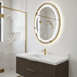 oval shaped diamond led mirror with frame