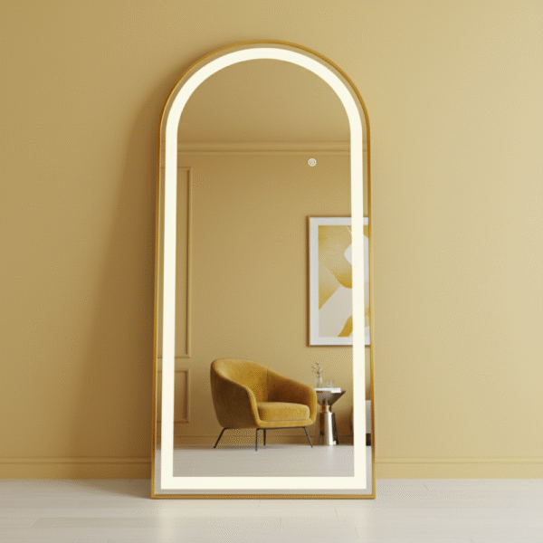 Full Length Modern LED Arched Floor Mirror