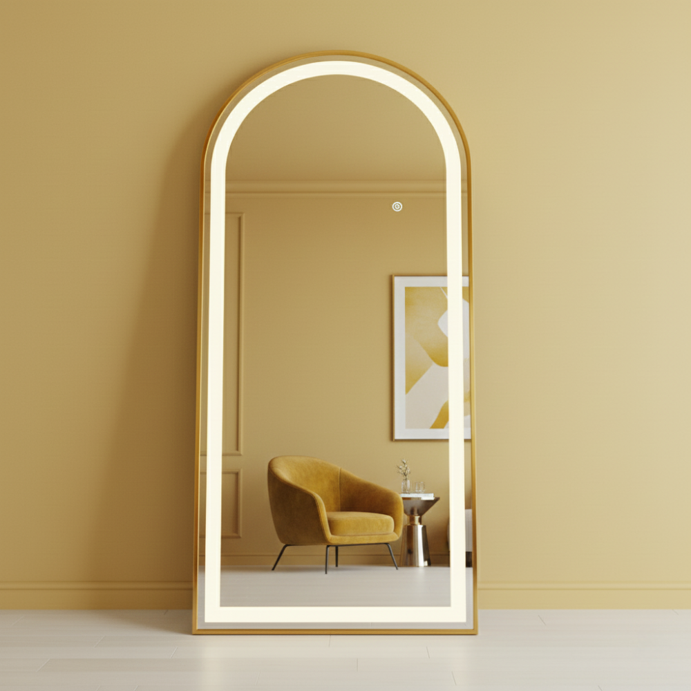 Full Length Modern LED Arched Floor Mirror