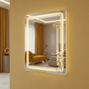square shaped diamond led mirror