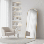 arched floor mirror with frame