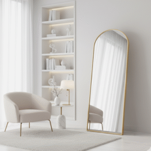 arched floor mirror with frame